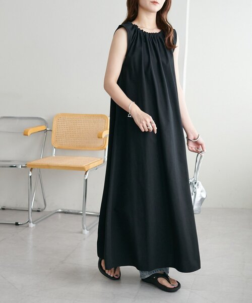 Discoat ワンピース 「新色追加!/WEB限定」衿ギャザーノースリワンピース - 画像 (3)