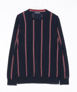 TOMMY HILFIGER 「TOMMY HILFIGER」 ストライプ柄長袖ニット L ネイビー メンズ
