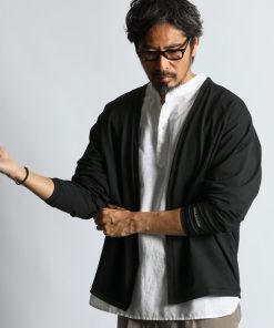 The DUFFER of ST.GEORGE カーディガン 「AIR FLEX」MOSS STITCH ”KINAGASI” CARDIGAN:高収縮機能素材「エアフレックス」鹿の子編み 着流しカ