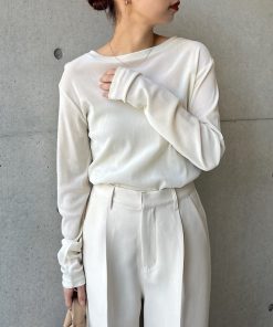 andme 「andme」 「alma design」長袖カットソー M アイボリー レディース