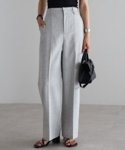 Bonjour Sagan パンツ リネンライクツイードストレートパンツ レディース