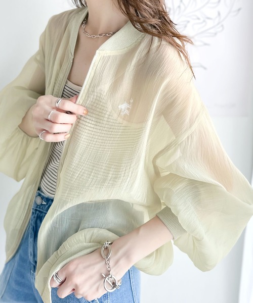 classicalelf 「classicalelf」 ジップアップブルゾン LARGE グリーン レディース