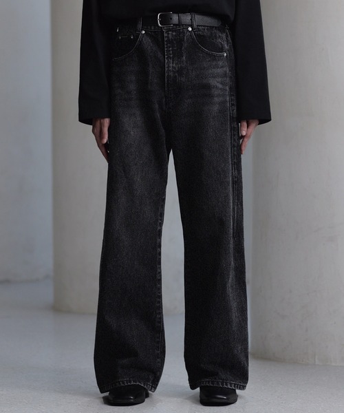 CLEL ジーンズ 「CLEL」Relief Straight Denim Pants / レリーフストレートデニムパンツ メンズ レディース