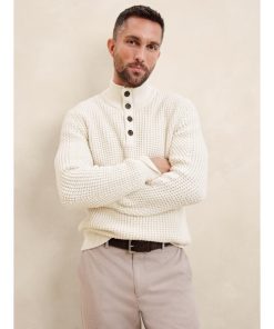 BANANA REPUBLIC 「BANANA FACTORY STORE」 長袖ニット S アイボリー メンズ