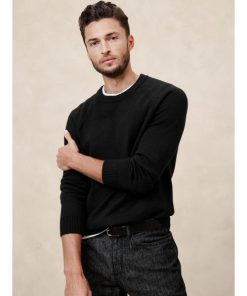 BANANA REPUBLIC 「BANANA FACTORY STORE」 長袖ニット M ブラック メンズ