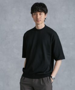 NANO universe 「NANO universe」 半袖ニット L ブラック メンズ