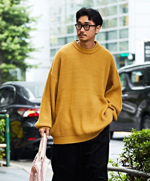 FREAK'S STORE 「FREAK'S STORE」 長袖ニット MEDIUM イエロー メンズ - 画像 (5)