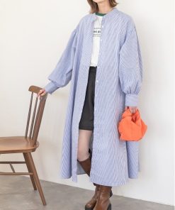 ad thie 「ad thie」 長袖ワンピース FREE ホワイト×ブルー レディース