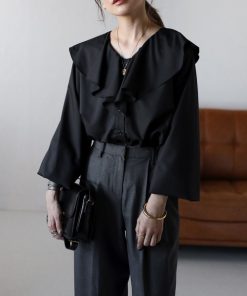 Bonjour Sagan 「Bonjour Sagan」 長袖ブラウス FREE ブラック レディース