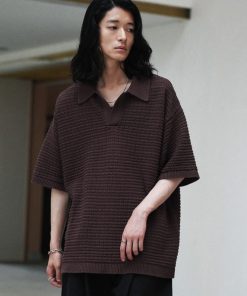 WYM LIDNM 「WYM LIDNM」 半袖ニット S ブラウン メンズ