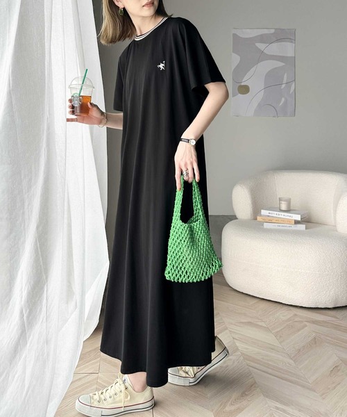 Java 「Java」 半袖ワンピース LARGE ブラック レディース