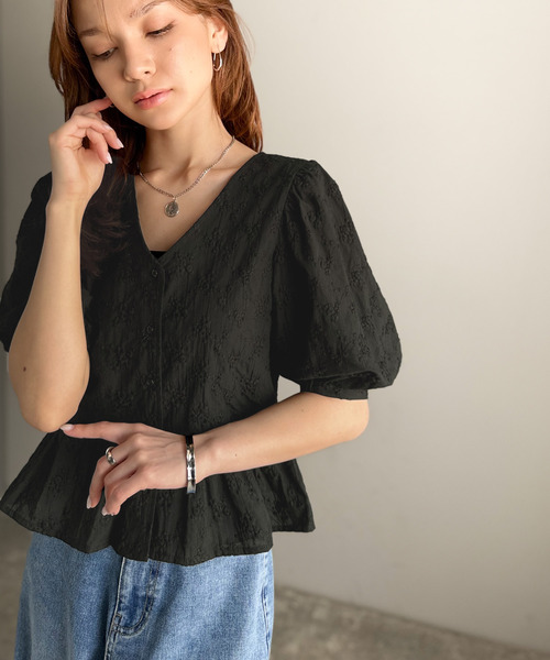 classicalelf 「classicalelf」 半袖ブラウス X-LARGE ブラック レディース - 画像 (9)