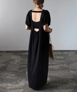 Bonjour Sagan 「Bonjour Sagan」 半袖ワンピース FREE ブラック レディース