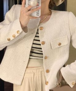 「Ritzy」 ノーカラージャケット L ホワイト レディース