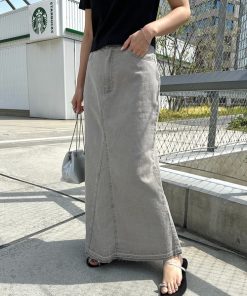 andme 「andme」 デニムスカート L グレー レディース