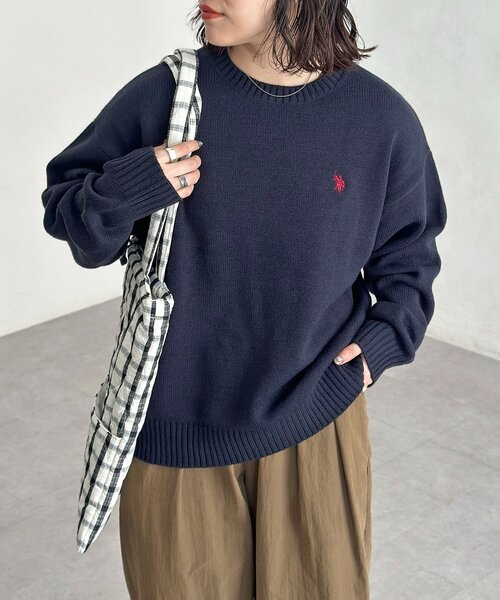U.S. POLO ASSN. ニット セーター 「U.S. ASSN.」クルーネックニット レディース メンズ - 画像 (8)