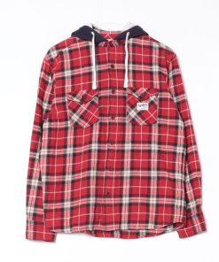 atmos 「atmos」 チェック柄長袖シャツ L レッド メンズ