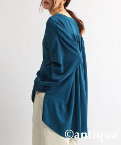 antiqua 「antiqua」 「patterntorso」長袖ブラウス P ブルー レディース