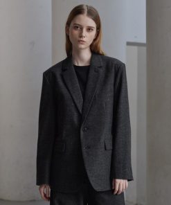 CLEL ジャケット テーラードジャケット 「CLEL」Wool Blend Herringbone Tweed Tailored Jacket / ウールブレ