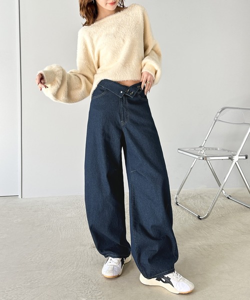 classicalelf 「classicalelf」 加工デニムパンツ MEDIUM ワンウォッシュ レディース - 画像 (2)