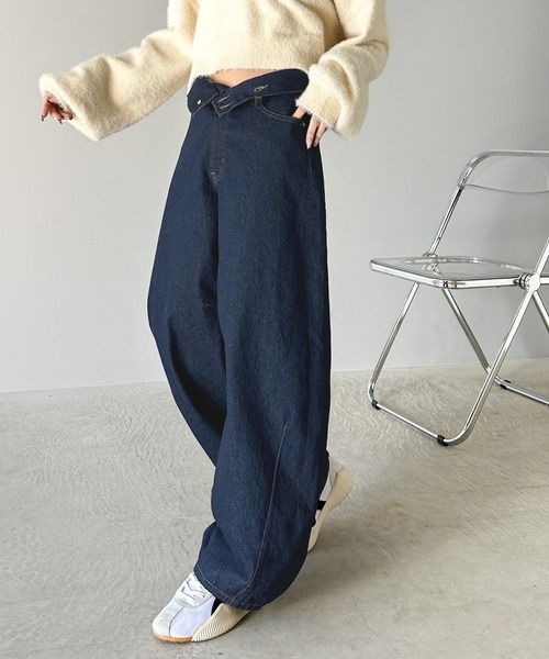 classicalelf 「classicalelf」 加工デニムパンツ MEDIUM ワンウォッシュ レディース - 画像 (3)