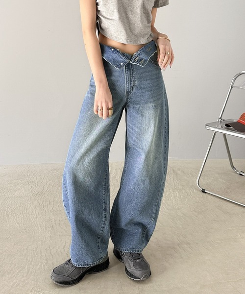 classicalelf 「classicalelf」 加工デニムパンツ MEDIUM ワンウォッシュ レディース - 画像 (4)