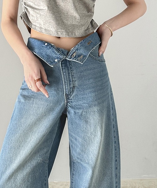 classicalelf 「classicalelf」 加工デニムパンツ MEDIUM ワンウォッシュ レディース - 画像 (5)