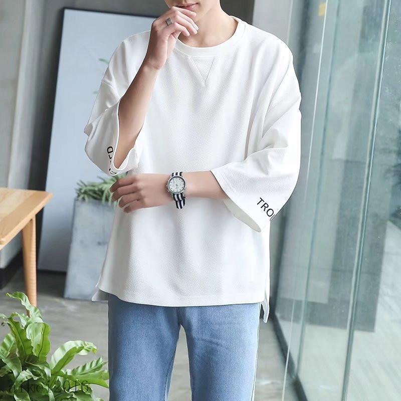 Tシャツ 夏服 メンズ 七分袖 無地 カットソー 柔らかい おしゃれ 軽い カジュアル スポーツ シンプル 快適 オールシーズン 夏新作 - 画像 (4)