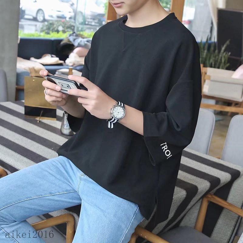 Tシャツ 夏服 メンズ 七分袖 無地 カットソー 柔らかい おしゃれ 軽い カジュアル スポーツ シンプル 快適 オールシーズン 夏新作 - 画像 (8)