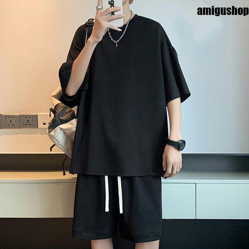 【値下げ】上下セット ワッフル生地 セットアップ メンズ ジャージ 上下 重ね着風 リラックスウェア 部屋着 ルームウェア 夏 スポーツウェア - 画像 (5)