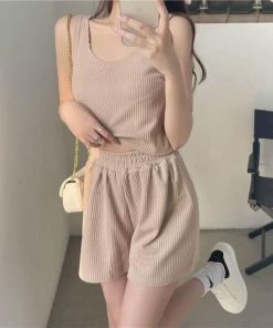 レディース フィット 部屋着 下着 カジュアル ショートパンツ 運動着 ノースリーブ タンクトップ 袖なし セットアップ ルームウェア 春夏 パジャマ