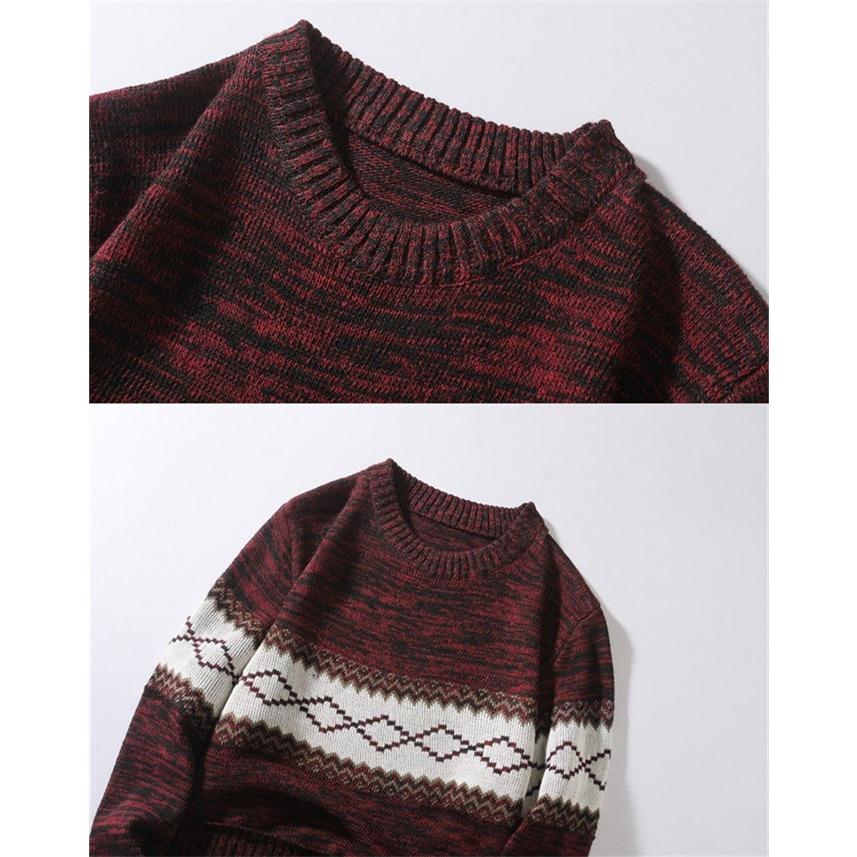 ニット セーター メンズ トップス 長袖 カットソー プルオーバー ニットソー 大きいサイズ カジュアル 着痩せ 上品 オフィス 通勤 通学 秋服 冬服 送料無料 - 画像 (4)