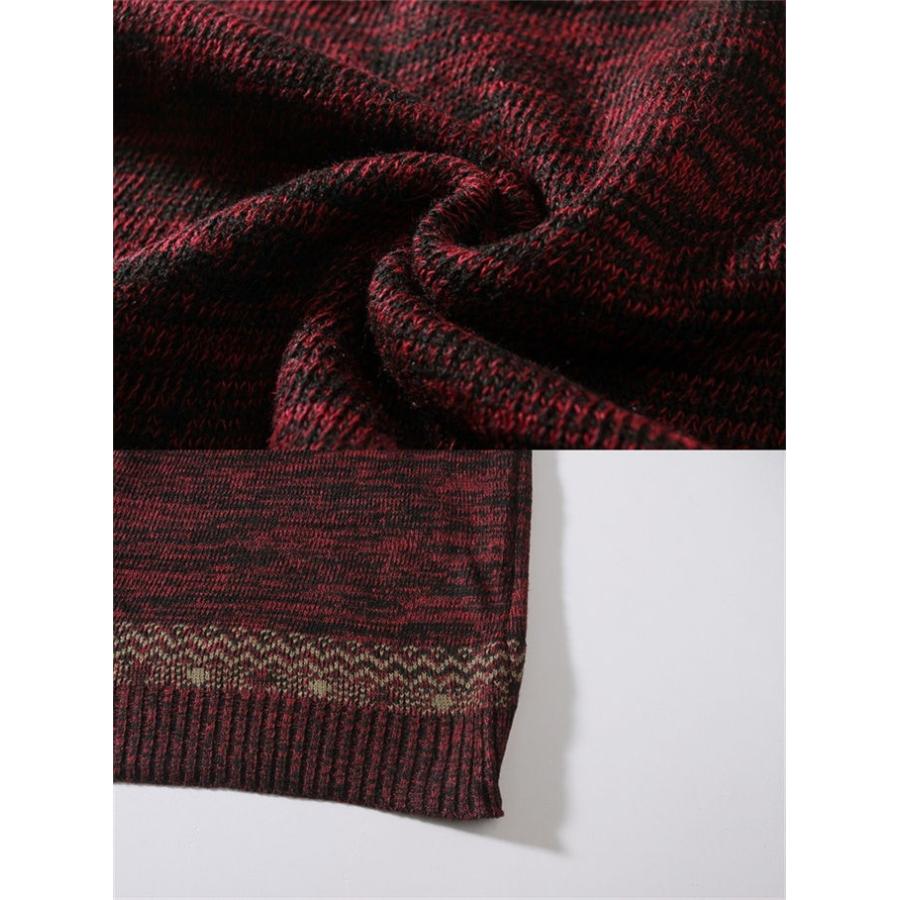 ニット セーター メンズ トップス 長袖 カットソー プルオーバー ニットソー 大きいサイズ カジュアル 着痩せ 上品 オフィス 通勤 通学 秋服 冬服 送料無料 - 画像 (6)