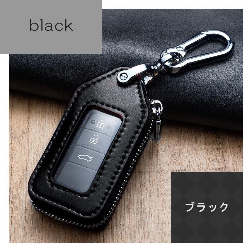 スマートキーケース スマートキーカバー スマートキー対応 キーケース カラビナ付き 多機能 窓付き 3色 3カラー メンズ キーホルダー 車キーカバー - 画像 (9)