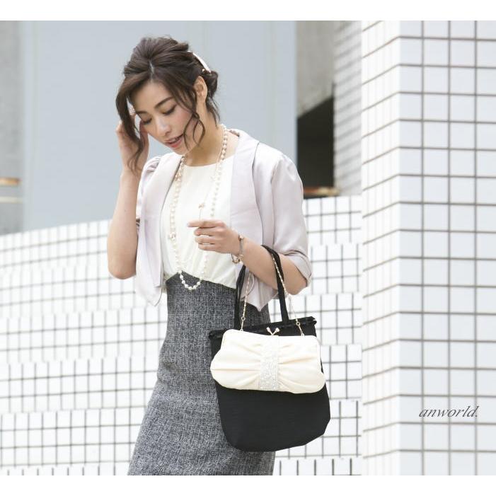 パーティーバッグ 大きめ サブバッグ 結婚式 バッグ フォーマルバッグ 黒 通勤 レディース a4 フォーマル 入学式 卒業式 20代 30代 40代 50代 60代 - 画像 (5)