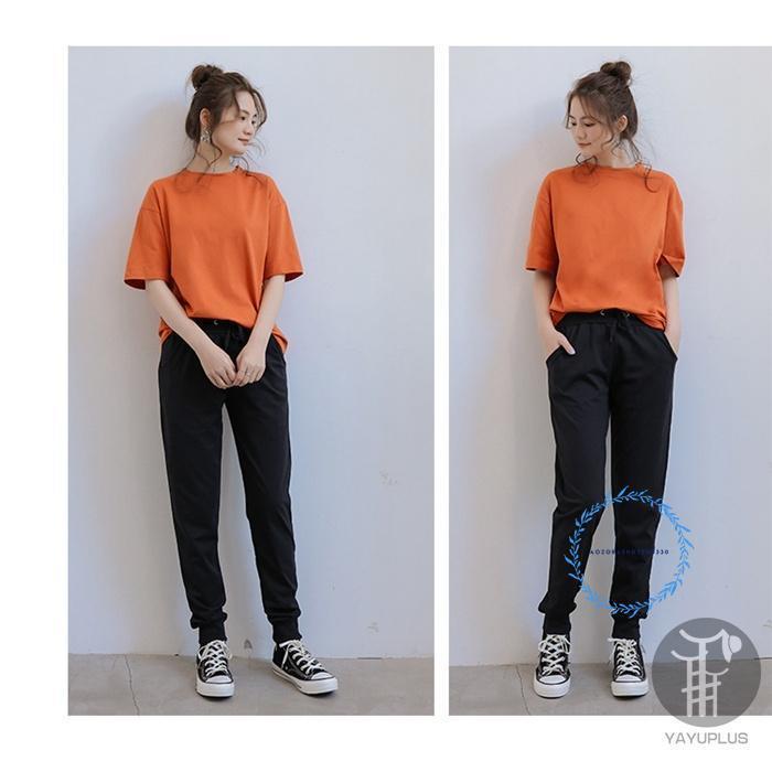 ジョガーパンツ スウェット レディース 無地 ウエストゴム パンツ ロング丈 スポーツ ヨガ 部屋着 運動着 春 秋 20代 30代 - 画像 (6)