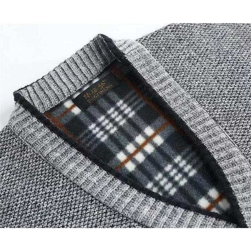 カーディガン メンズ ニットジャケット アウター 裏起毛 羽織 セーター Vネック カジュアル 前開き 無地 着痩 厚手 暖かい 秋冬 通勤 父の日 - 画像 (8)