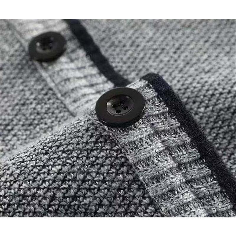 カーディガン メンズ ニットジャケット アウター 裏起毛 羽織 セーター Vネック カジュアル 前開き 無地 着痩 厚手 暖かい 秋冬 通勤 父の日 - 画像 (9)