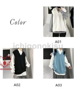 ニット メンズ 袖なし Vネック アウター ス スクール 男子 学生 ゆったり カジュアル オシャレ 通勤 通学 秋 冬