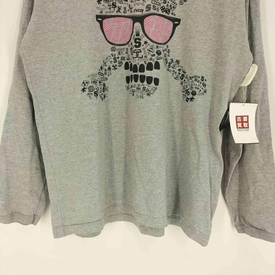 STUSSY Stussy(ステューシー) ボーンスカル サングラス ロゴ L/S Tシャツ メンズ import:L 中古 古着 1008 - 画像 (4)