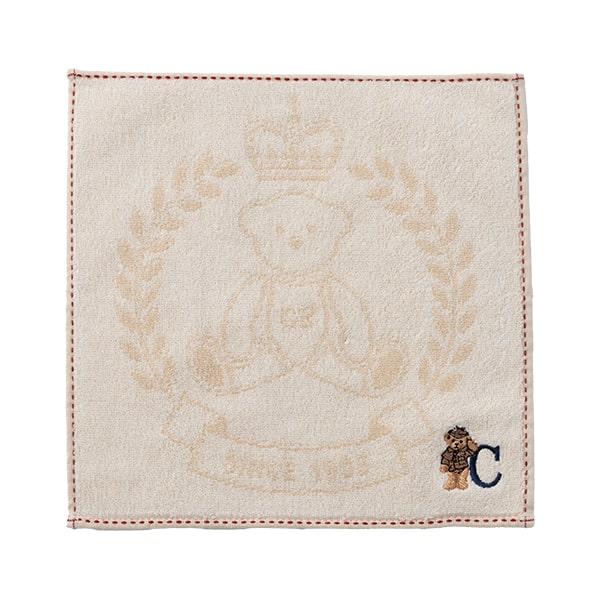 タオルハンカチ ブランド イニシャル 刺繍 レディース メンズ ギフト 綿100 グレート・ブリティッシュ・テディベア おしゃれ 25cmx25cm - 画像 (3)