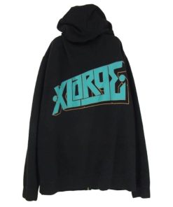 エクストララージ XLARGE 90s フルジップ プリント パーカー ブラック系 L【中古】