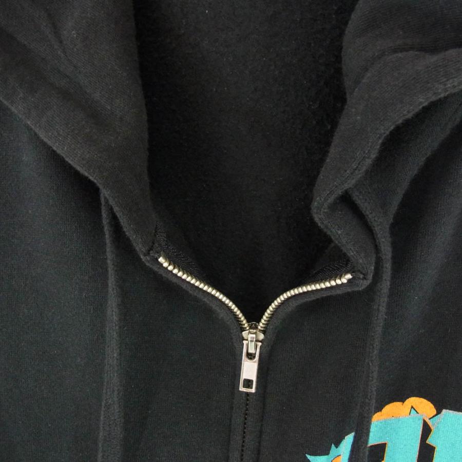 エクストララージ XLARGE 90s フルジップ プリント パーカー ブラック系 L【中古】 - 画像 (2)