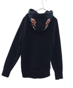 Levi's リーバイス 刺繍 長袖 スウェットパーカー 1 ブラック プルオーバー トレーナー メンズ 古着 中古