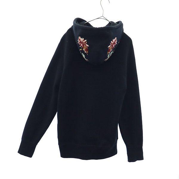 Levi's リーバイス 刺繍 長袖 スウェットパーカー 1 ブラック プルオーバー トレーナー メンズ 古着 中古