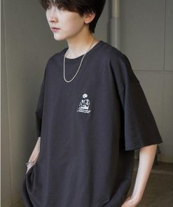 ILL'S イルズ ワンポイント刺繍ロゴ ヒゲおじ デイリーウォーキング ビッグシルエット半袖Tシャツ カットソー ユニセックス