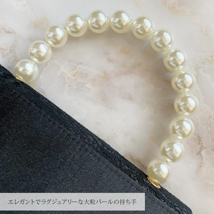 パーティーバッグ 結婚式 バッグ 大きめ 黒 パール フォーマルバッグ 普段使い ハンドバッグ レディース ハンドル レース シルバー ゴールド 50代 サブ - 画像 (7)
