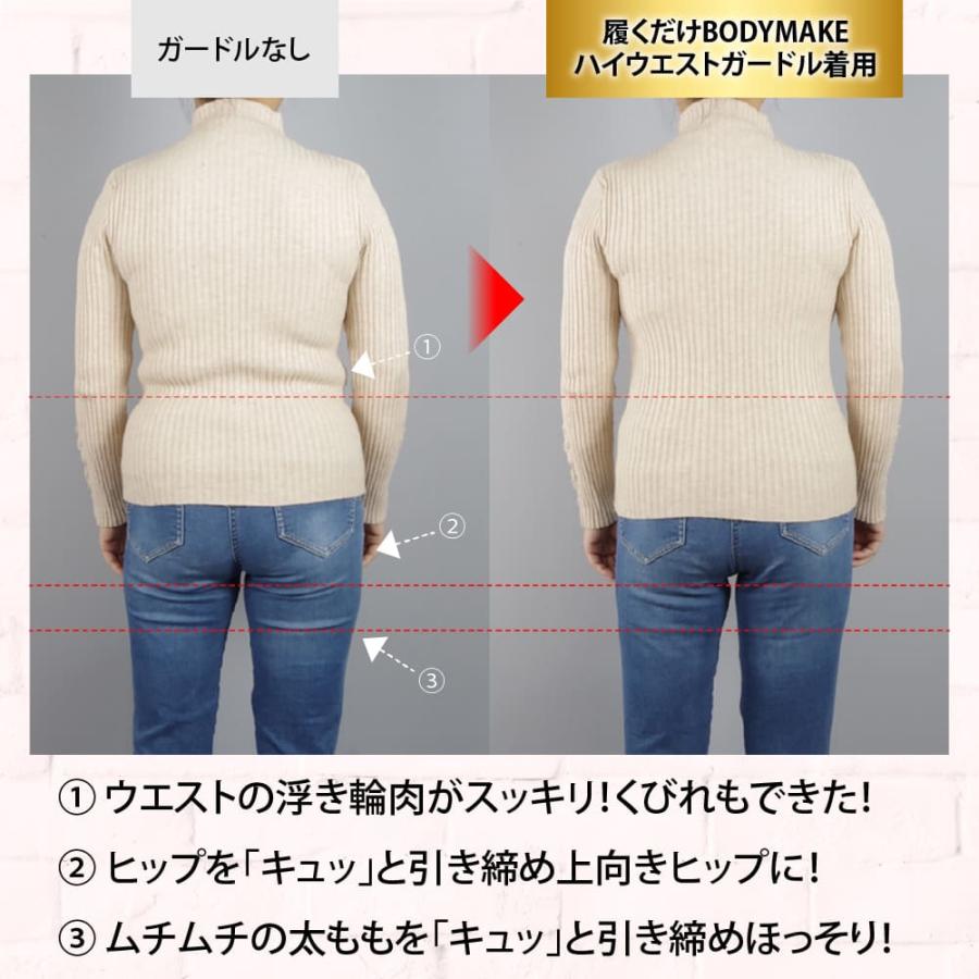 苦しくないのに美スタイル 履くだけBODYMAKE ハイウエスト ガードル 大きいサイズ 丸まらない お腹引き締め 着圧 スパッツ 骨盤 - 画像 (4)