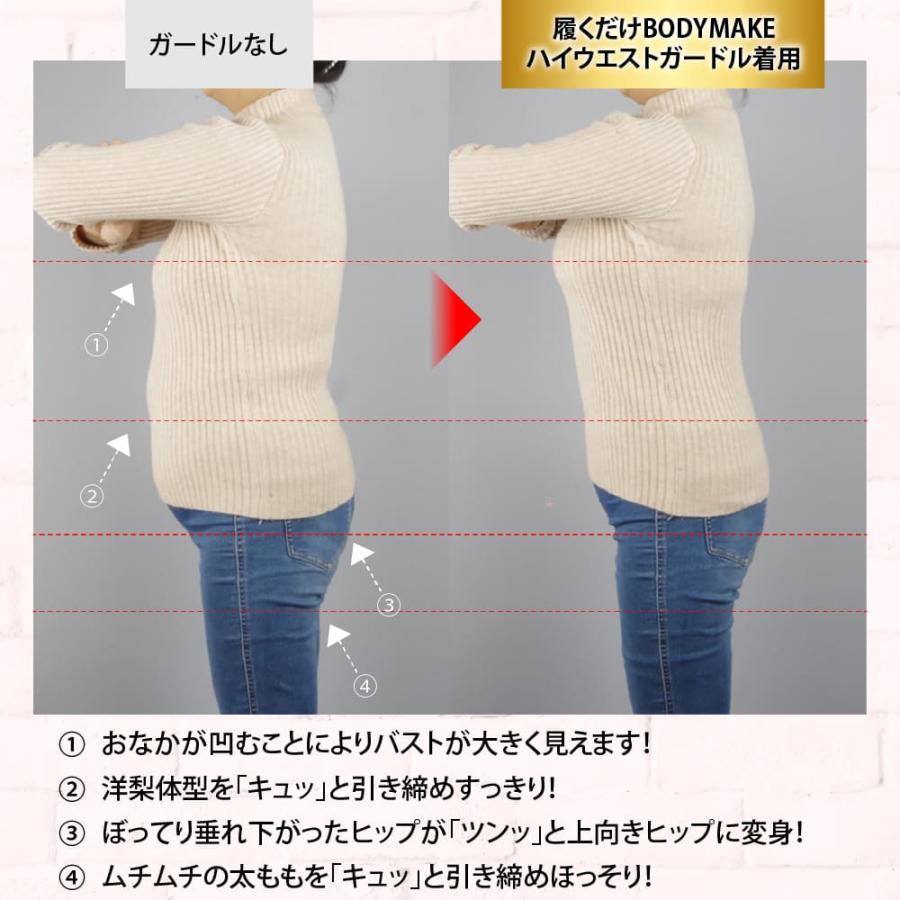 苦しくないのに美スタイル 履くだけBODYMAKE ハイウエスト ガードル 大きいサイズ 丸まらない お腹引き締め 着圧 スパッツ 骨盤 - 画像 (5)