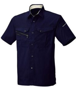 4930269260289 Early Bird 416 ハンソデシヤツ 色：ネイビーXシルバーグレー サイズ：4L